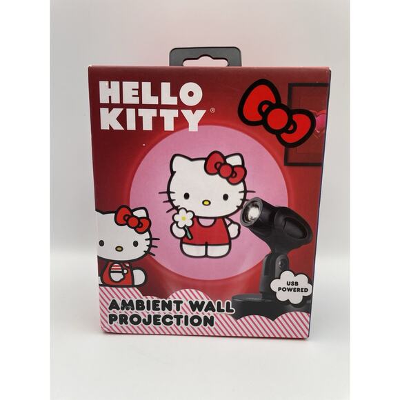 Hello Kitty Holding Flower Wall Projection Ambient Light On Stand New In Box - Picture 1 of 6